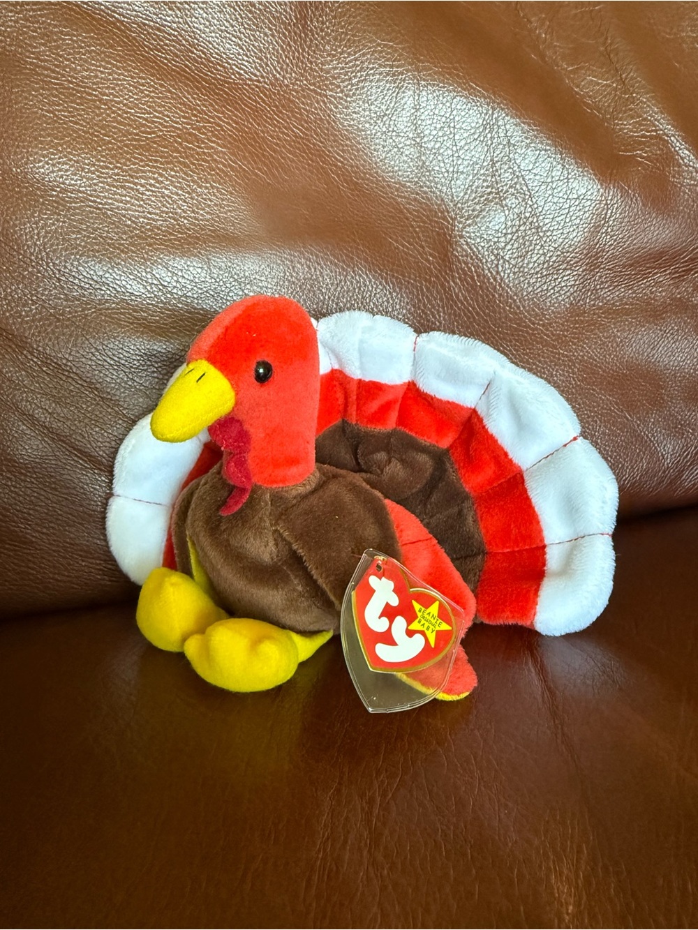 TY Plush Turkey Bird - Red, Brown & Yellow Soft Toy “Gobbles”